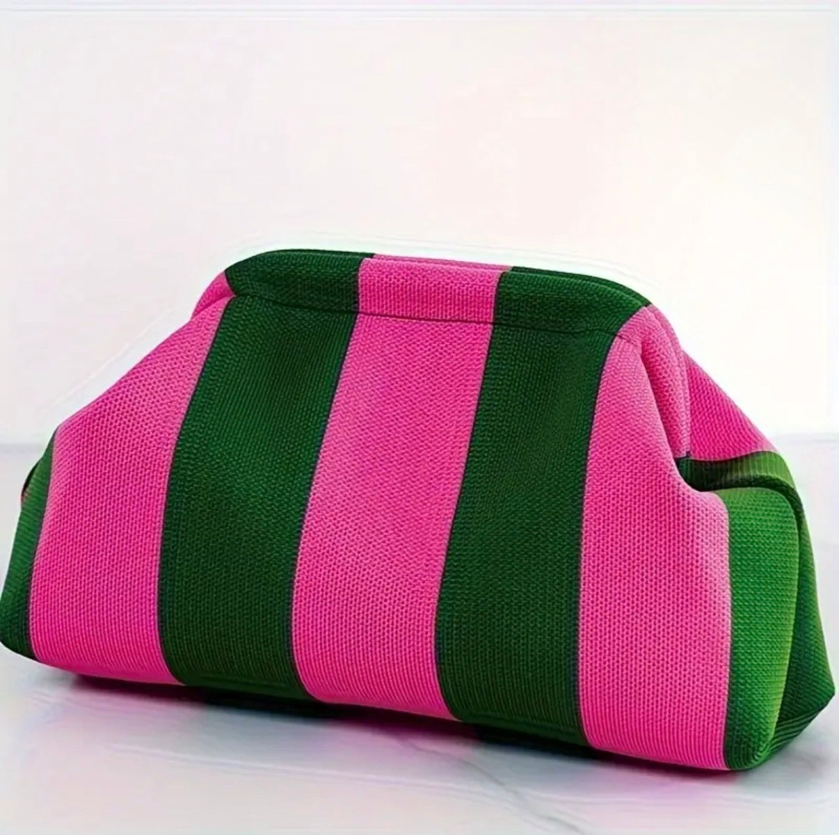 Striped Clutch Makeup Bag