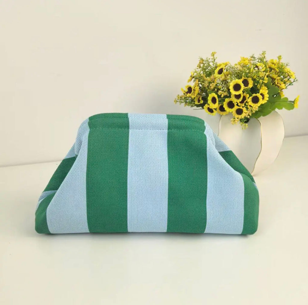 Striped Clutch Makeup Bag
