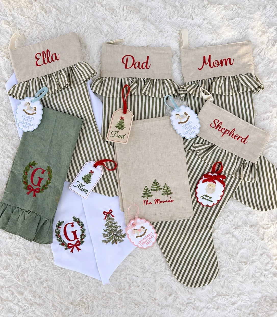 Christmas Ruffle Hand Towel