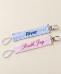 Personalized SeerSucker Pacifier Clips
