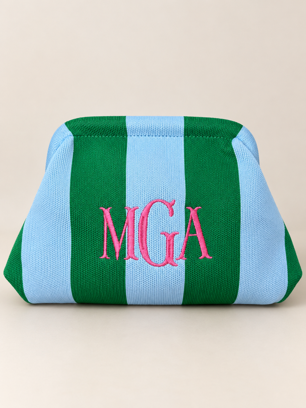 Striped Clutch Makeup Bag