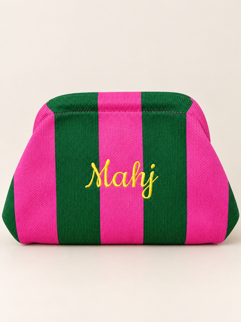 Striped Clutch Makeup Bag