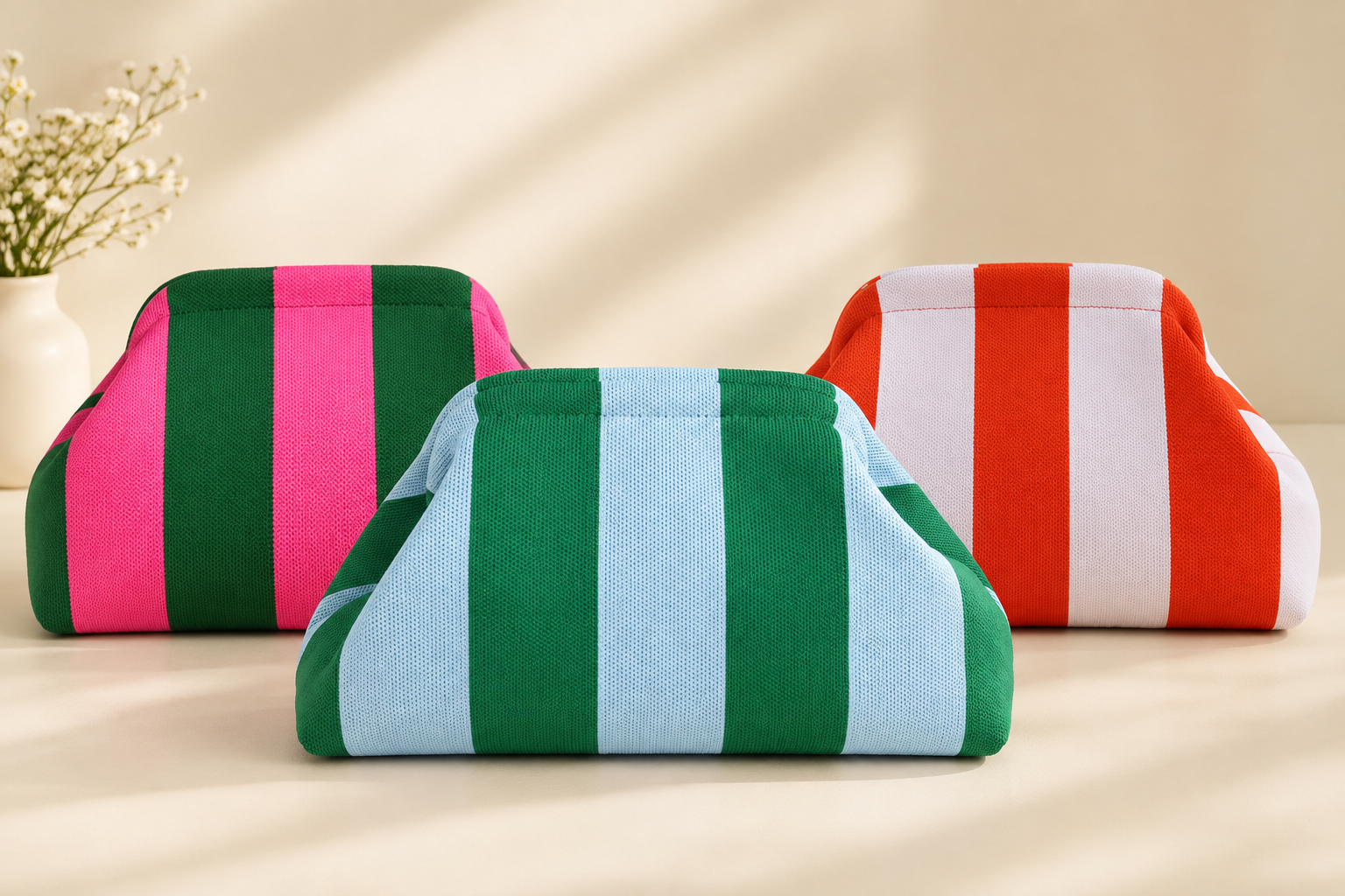 Striped Clutch Bag