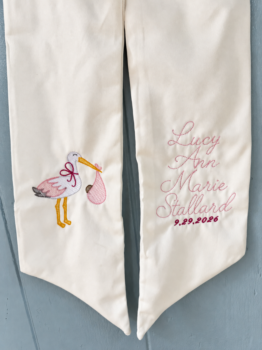 Baby Announcement Wreath Sash