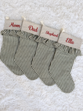 Custom Green Striped Stocking