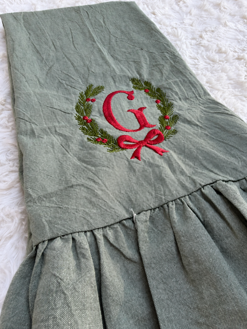 Christmas Ruffle Hand Towel